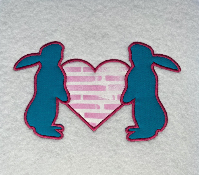bunnieswithheart | Embroidery Legacy bunnies with heart applique
