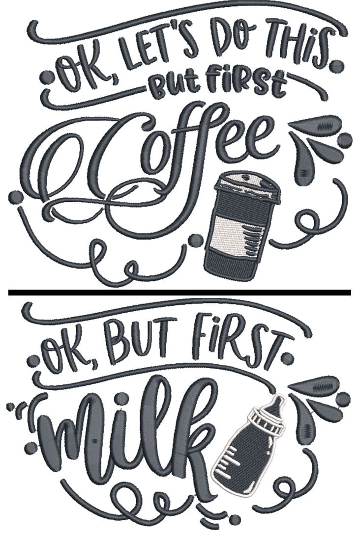 coffefirst | Embroidery Legacy coffe first embroidery design