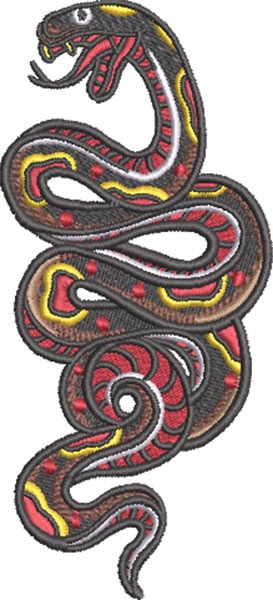 Embroidery Design: EL Tattoo Snake