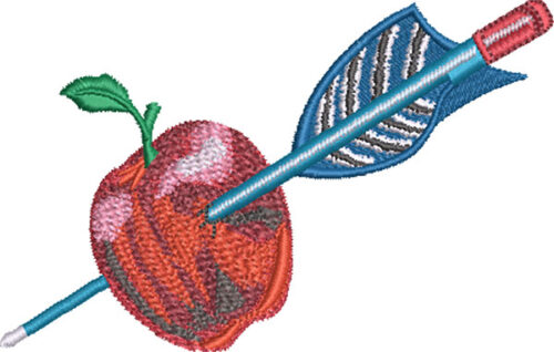 Embroidery Design: Arrow Apple3 sizes