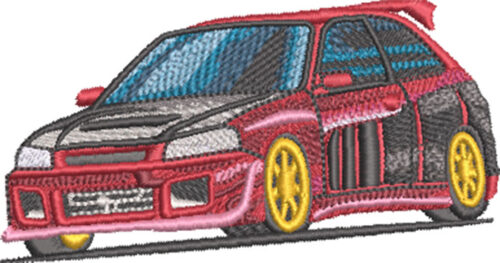 Embroidery Design: Drift Car 3 sizes