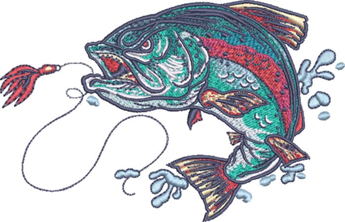 K-8059CrazyTrout_L | Embroidery Legacy crazy trout embroidery design