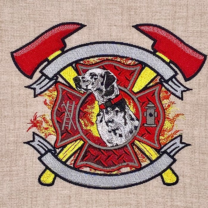 K-8063DalmatianMalteseCrosssewout | Embroidery Legacy dalmatian maltese cross embroidery design