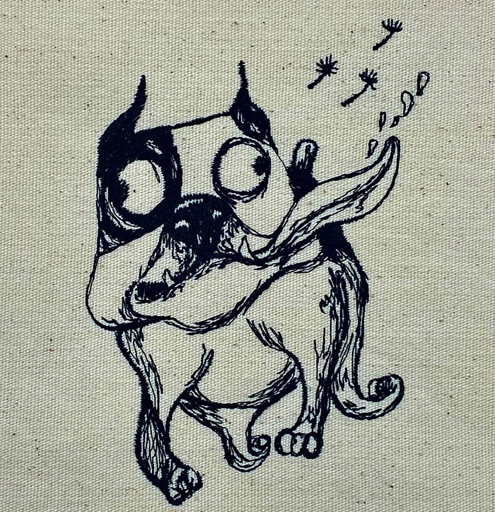 BornHappy_sewout | Embroidery Legacy born happy funny dog embroidery design