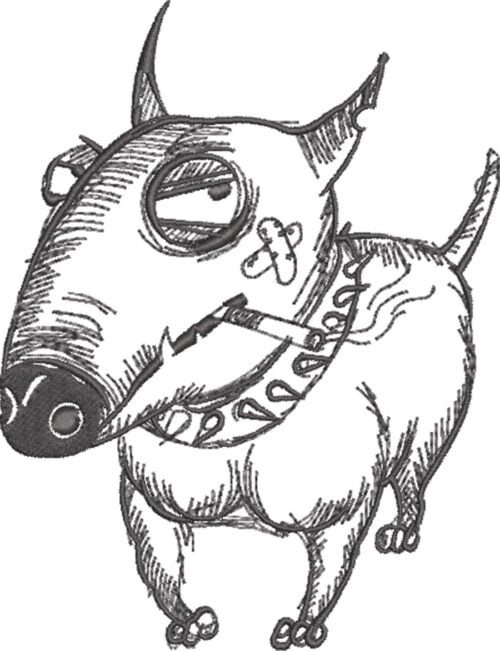 Embroidery Design: Bull Terrier 13 sizes