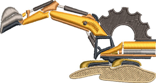 Embroidery Design: Excavator With Wheel