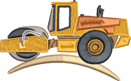 Heavy machine roller embroidery design