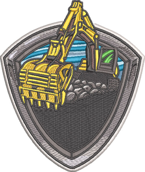 Embroidery Design: Backhoe Crest3 sizes