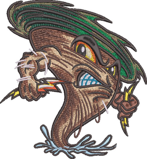Embroidery Design: Touch Tornado Mascot3 sizes