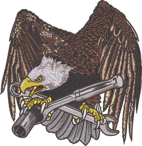 Embroidery Design: Mechanic Eagle Wrenches 3 sizes