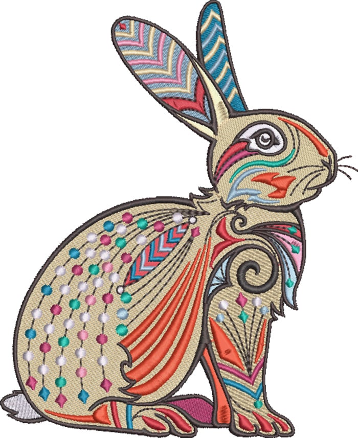 K-8071GraphicRabbit_L | Embroidery Legacy graphic rabbit embroidery design