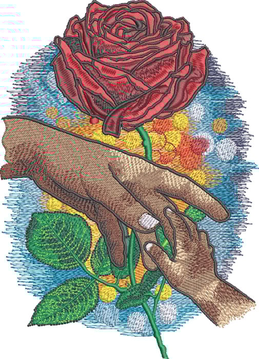 K-8090MothersDayRose_L | Embroidery Legacy mothers day rose embroidery design