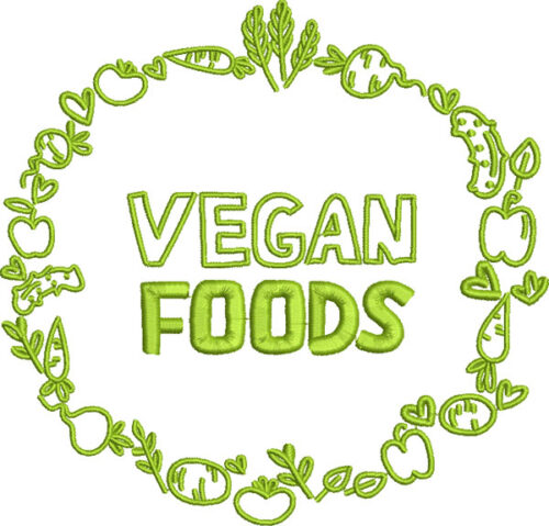Embroidery Design: Vegan Foods