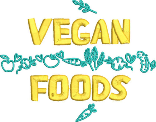 Embroidery Design: Vegan Foods