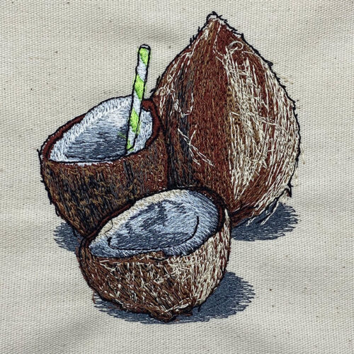 Embroidery Design: Coconut Art3 sizes