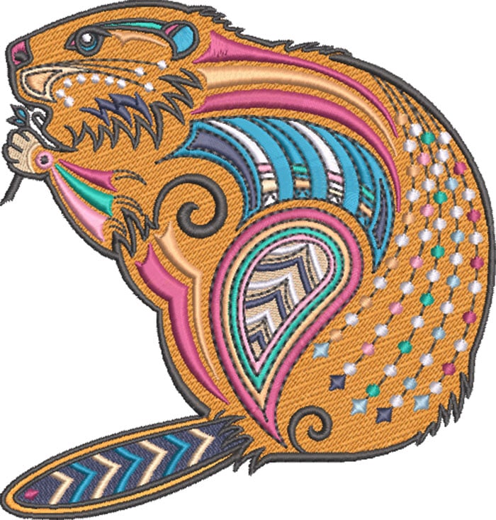 K-8094GraphicBeaver_L | Embroidery Legacy graphic beaver embroidery design