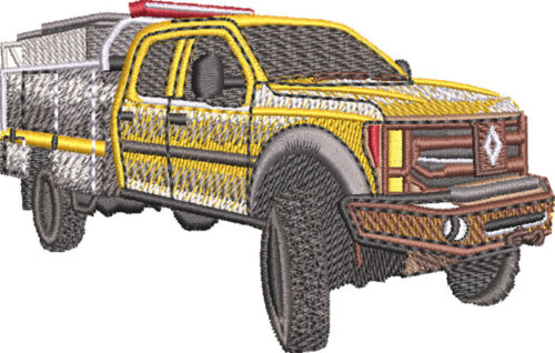 Embroidery Design: Forest Fire Truck 3 sizes