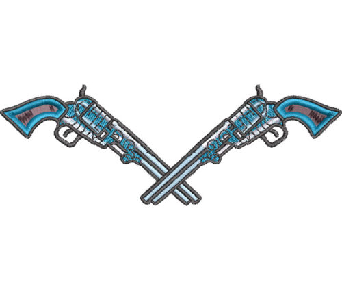 crossed pistols embroidery design