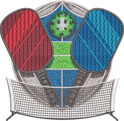 Embroidery Design: Pickleball Crest 3 sizes