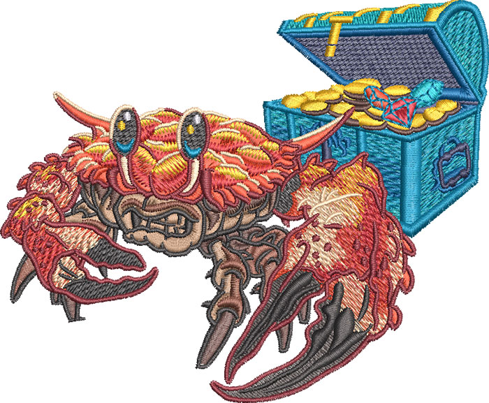 K-8121CrazyCrab_L | Embroidery Legacy crazy crab embroidery design