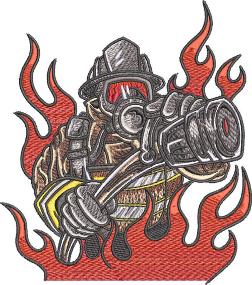 Embroidery Design: Firefighter Hose 3 sizes