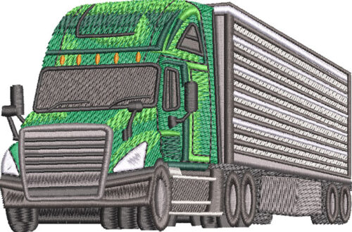 Embroidery Design: 18 Wheeler Truck 3 sizes