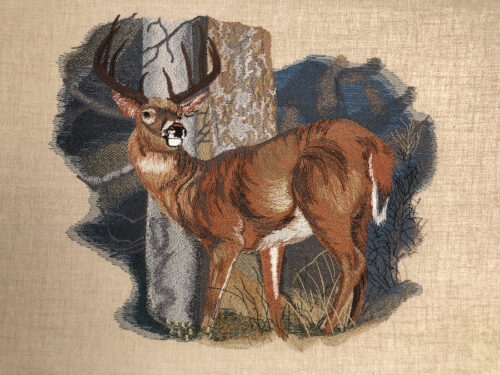 Embroidery Design: Standing Buck 3 sizes