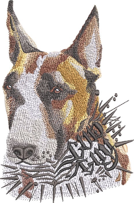 Embroidery Design: Dog Buddies Bull Terrier3 sizes