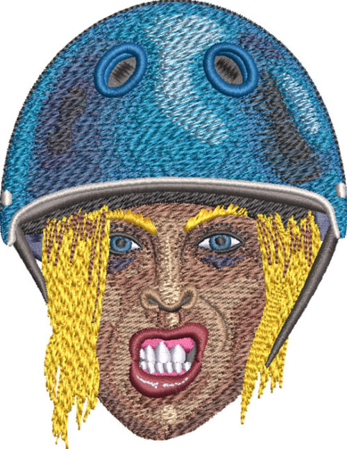 Embroidery Design: Derby Mean Face 3 sizes