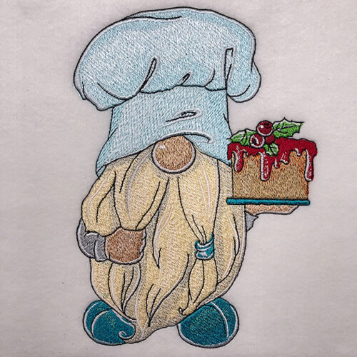 Embroidery Design: Baker Gnome 4 sizes