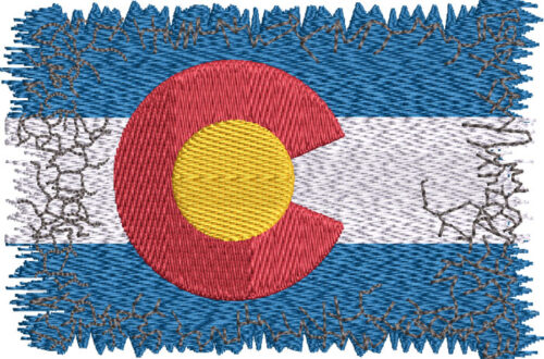 Disstressed Colorado Flag embroidery design