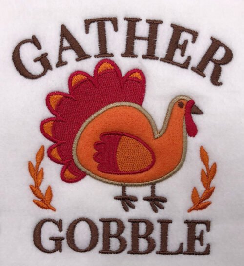 Embroidery Design: Gather Gobble Applique