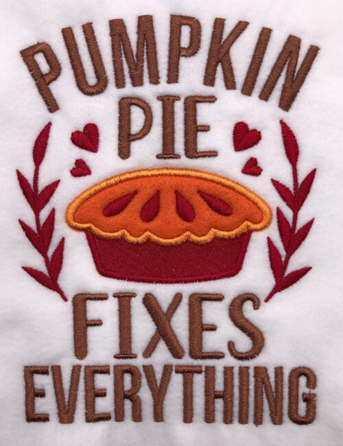 Embroidery Design: Pumpkin Pie Fixes Applique