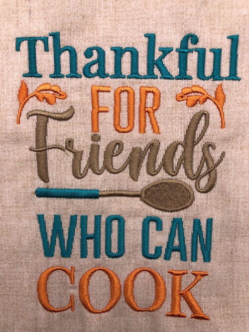 Embroidery Design: Thankful for Friends