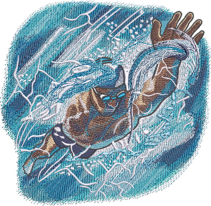 K-8156SwimmerMale_L | Embroidery Legacy swimmer male embroidery design