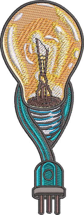 Light bulb embroidery design