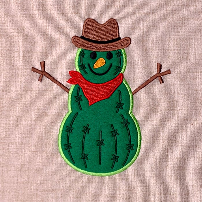 SDC_ApplicCactusSnowman | Embroidery Legacy Snowman Cactus embroidery design