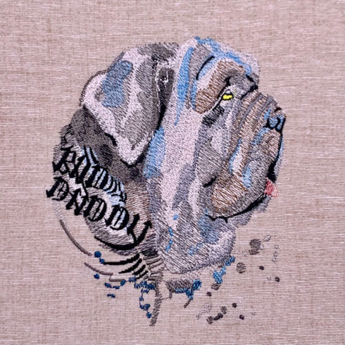 Embroidery Design: Dog Buddies Bull Mastiff3 sizes
