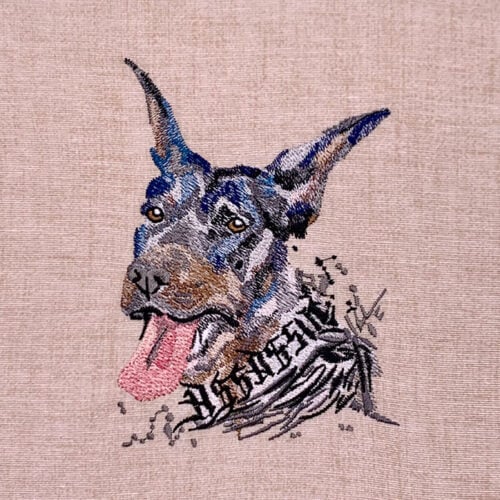 Embroidery Design: Dog Buddies Doberman3 sizes