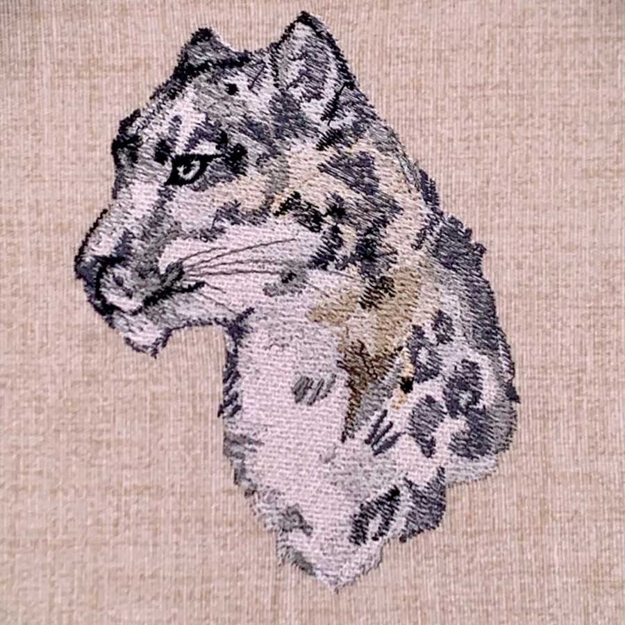 FL_SnowLeopard1Lg | Embroidery Legacy snow leopard head embroidery design