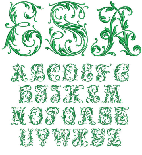Embroidery Font: Initial Mono 50mm Font