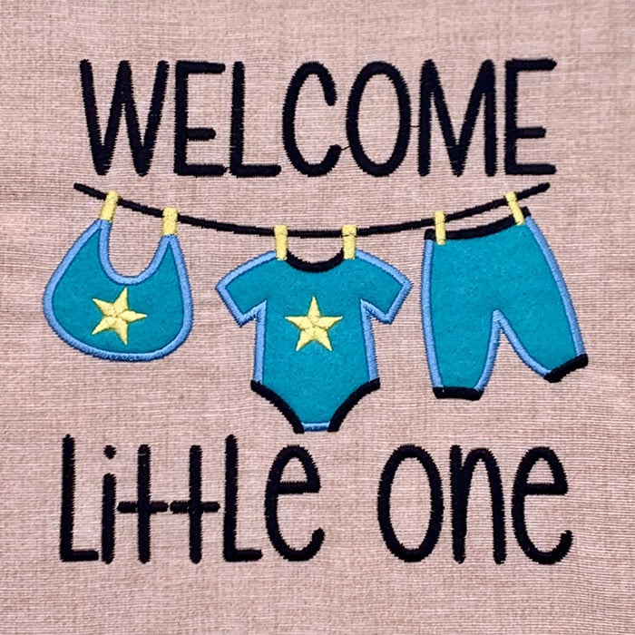 SDB_WelcomeLittleOne | Embroidery Legacy Welcome little one applique embroidery design