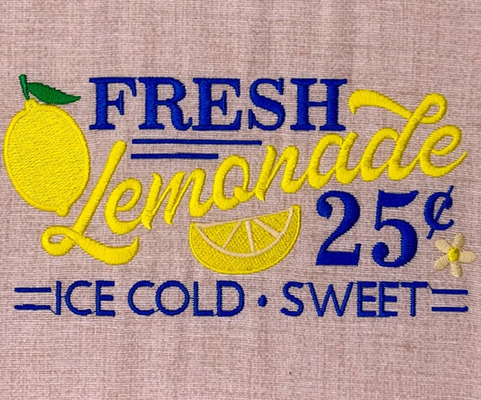 SDL_FreshLemonade | Embroidery Legacy fresh lemonade embroidery design