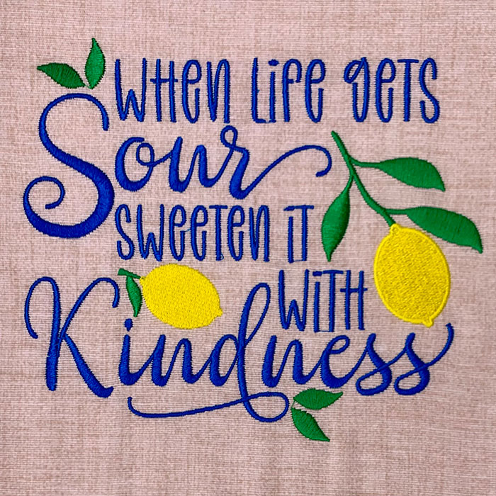 When life gets sour embroidery design
