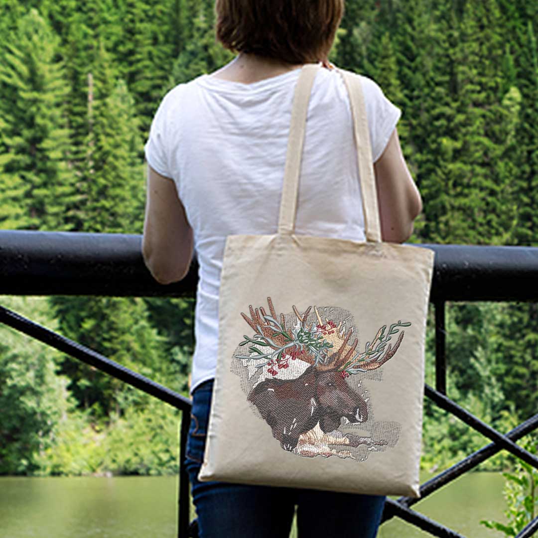 bagwithmoose | Embroidery Legacy moose embroidery design on bag