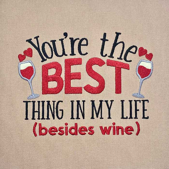 you're the best applique embroidery design