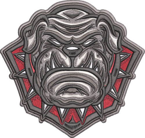 Bulldog head mascot embroidery design