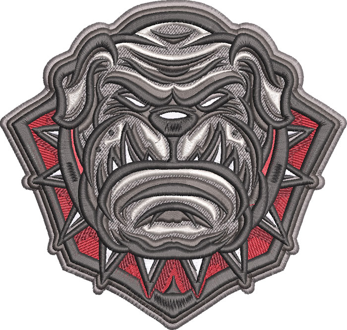 Bulldog head mascot embroidery design