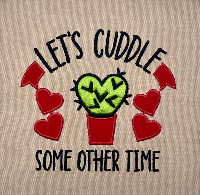 LetsCuddleSomeOther | Embroidery Legacy Let's Cuddle applique embroidery design