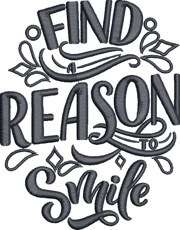 FunnySayings_07 | Embroidery Legacy Find a Reason to Smile Embroidery Design